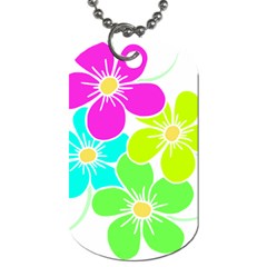 Colorful Flower T- Shirtcolorful Blooming Flower, Flowery, Floral Pattern T- Shirt Dog Tag (two Sides) by EnriqueJohnson