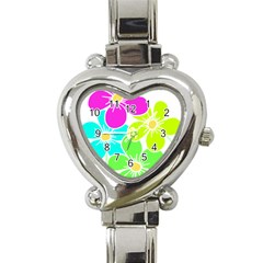 Colorful Flower T- Shirtcolorful Blooming Flower, Flowery, Floral Pattern T- Shirt Heart Italian Charm Watch by EnriqueJohnson