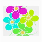 Colorful Flower T- Shirtcolorful Blooming Flower, Flowery, Floral Pattern T- Shirt Small Glasses Cloth Front