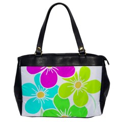 Colorful Flower T- Shirtcolorful Blooming Flower, Flowery, Floral Pattern T- Shirt Oversize Office Handbag by EnriqueJohnson