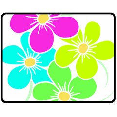 Colorful Flower T- Shirtcolorful Blooming Flower, Flowery, Floral Pattern T- Shirt Fleece Blanket (medium) by EnriqueJohnson