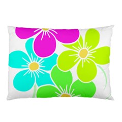 Colorful Flower T- Shirtcolorful Blooming Flower, Flowery, Floral Pattern T- Shirt Pillow Case (two Sides) by EnriqueJohnson