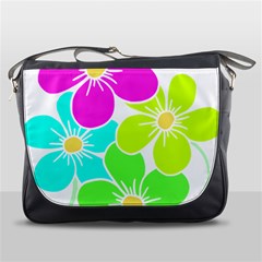 Colorful Flower T- Shirtcolorful Blooming Flower, Flowery, Floral Pattern T- Shirt Messenger Bag by EnriqueJohnson