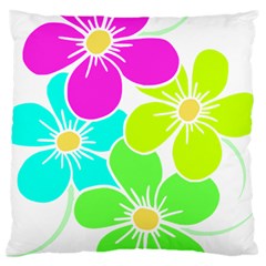 Colorful Flower T- Shirtcolorful Blooming Flower, Flowery, Floral Pattern T- Shirt Large Cushion Case (one Side) by EnriqueJohnson