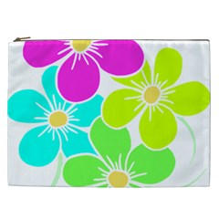 Colorful Flower T- Shirtcolorful Blooming Flower, Flowery, Floral Pattern T- Shirt Cosmetic Bag (xxl) by EnriqueJohnson