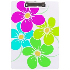 Colorful Flower T- Shirtcolorful Blooming Flower, Flowery, Floral Pattern T- Shirt A4 Acrylic Clipboard by EnriqueJohnson