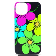 Colorful Flower T- Shirtcolorful Blooming Flower, Flowery, Floral Pattern T- Shirt Iphone 14 Black Uv Print Case by EnriqueJohnson