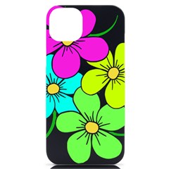 Colorful Flower T- Shirtcolorful Blooming Flower, Flowery, Floral Pattern T- Shirt Iphone 14 Plus Black Uv Print Case by EnriqueJohnson