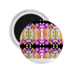 Colorful Flowers Pattern T- Shirt Colorful Wild Flowers T- Shirt 2.25  Magnets