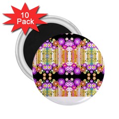 Colorful Flowers Pattern T- Shirt Colorful Wild Flowers T- Shirt 2.25  Magnets (10 pack) 