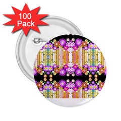 Colorful Flowers Pattern T- Shirt Colorful Wild Flowers T- Shirt 2.25  Buttons (100 pack) 