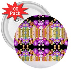 Colorful Flowers Pattern T- Shirt Colorful Wild Flowers T- Shirt 3  Buttons (100 pack) 