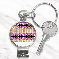 Colorful Flowers Pattern T- Shirt Colorful Wild Flowers T- Shirt Nail Clippers Key Chain