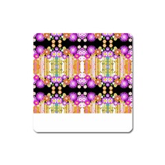 Colorful Flowers Pattern T- Shirt Colorful Wild Flowers T- Shirt Square Magnet