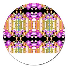 Colorful Flowers Pattern T- Shirt Colorful Wild Flowers T- Shirt Magnet 5  (Round)