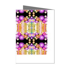 Colorful Flowers Pattern T- Shirt Colorful Wild Flowers T- Shirt Mini Greeting Cards (Pkg of 8)