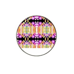 Colorful Flowers Pattern T- Shirt Colorful Wild Flowers T- Shirt Hat Clip Ball Marker (4 pack)