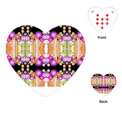 Colorful Flowers Pattern T- Shirt Colorful Wild Flowers T- Shirt Playing Cards Single Design (Heart)