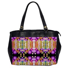 Colorful Flowers Pattern T- Shirt Colorful Wild Flowers T- Shirt Oversize Office Handbag