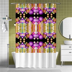 Colorful Flowers Pattern T- Shirt Colorful Wild Flowers T- Shirt Shower Curtain 48  x 72  (Small) 