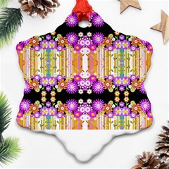 Colorful Flowers Pattern T- Shirt Colorful Wild Flowers T- Shirt Ornament (Snowflake)