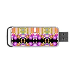 Colorful Flowers Pattern T- Shirt Colorful Wild Flowers T- Shirt Portable Usb Flash (two Sides) by EnriqueJohnson