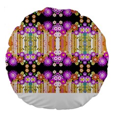 Colorful Flowers Pattern T- Shirt Colorful Wild Flowers T- Shirt Large 18  Premium Round Cushions