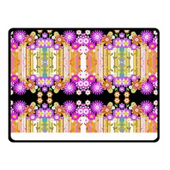 Colorful Flowers Pattern T- Shirt Colorful Wild Flowers T- Shirt Two Sides Fleece Blanket (Small)