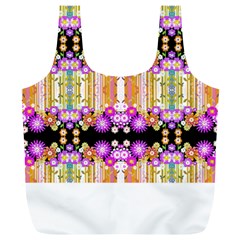 Colorful Flowers Pattern T- Shirt Colorful Wild Flowers T- Shirt Full Print Recycle Bag (XL)