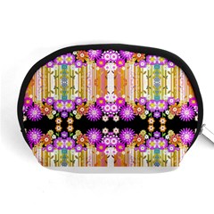 Colorful Flowers Pattern T- Shirt Colorful Wild Flowers T- Shirt Accessory Pouch (Medium)