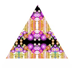 Colorful Flowers Pattern T- Shirt Colorful Wild Flowers T- Shirt Wooden Puzzle Triangle