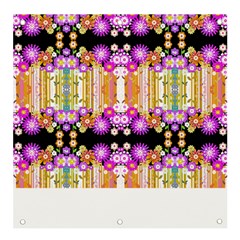 Colorful Flowers Pattern T- Shirt Colorful Wild Flowers T- Shirt Banner and Sign 4  x 4 