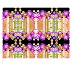 Colorful Flowers Pattern T- Shirt Colorful Wild Flowers T- Shirt Premium Plush Fleece Blanket (Small)