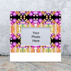 Colorful Flowers Pattern T- Shirt Colorful Wild Flowers T- Shirt White Box Photo Frame 4  x 6 