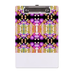 Colorful Flowers Pattern T- Shirt Colorful Wild Flowers T- Shirt A5 Acrylic Clipboard