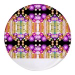 Colorful Flowers Pattern T- Shirt Colorful Wild Flowers T- Shirt Round Glass Fridge Magnet (4 pack) Front