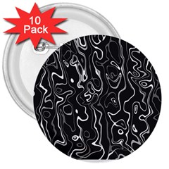 Cool Design Art T- Shirt Black And White Damascus Abstract Pattern T- Shirt 3  Buttons (10 Pack)  by EnriqueJohnson