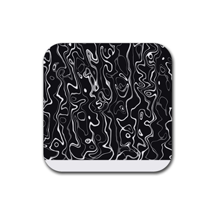 Cool Design Art T- Shirt Black And White Damascus Abstract Pattern T- Shirt Rubber Coaster (Square)