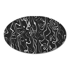 Cool Design Art T- Shirt Black And White Damascus Abstract Pattern T- Shirt Oval Magnet by EnriqueJohnson