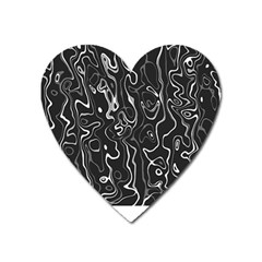 Cool Design Art T- Shirt Black And White Damascus Abstract Pattern T- Shirt Heart Magnet by EnriqueJohnson