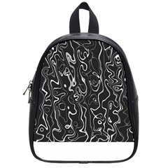 Cool Design Art T- Shirt Black And White Damascus Abstract Pattern T- Shirt School Bag (small) by EnriqueJohnson