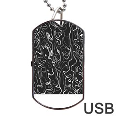 Cool Design Art T- Shirt Black And White Damascus Abstract Pattern T- Shirt Dog Tag Usb Flash (two Sides) by EnriqueJohnson