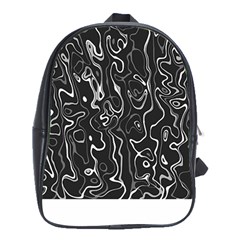 Cool Design Art T- Shirt Black And White Damascus Abstract Pattern T- Shirt School Bag (xl) by EnriqueJohnson