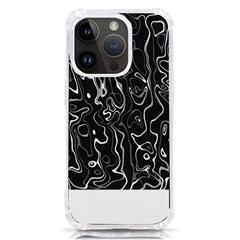 Cool Design Art T- Shirt Black And White Damascus Abstract Pattern T- Shirt Iphone 14 Pro Tpu Uv Print Case by EnriqueJohnson