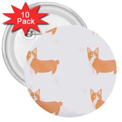 Corgi Dog T- Shirt Pembroke Welsh Corgi Dog Cute Pattern T- Shirt 3  Buttons (10 Pack)  by EnriqueJohnson