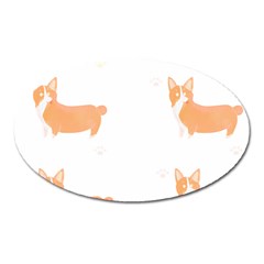 Corgi Dog T- Shirt Pembroke Welsh Corgi Dog Cute Pattern T- Shirt Oval Magnet by EnriqueJohnson