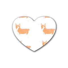 Corgi Dog T- Shirt Pembroke Welsh Corgi Dog Cute Pattern T- Shirt Rubber Heart Coaster (4 Pack) by EnriqueJohnson