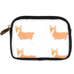 Corgi Dog T- Shirt Pembroke Welsh Corgi Dog Cute Pattern T- Shirt Digital Camera Leather Case by EnriqueJohnson