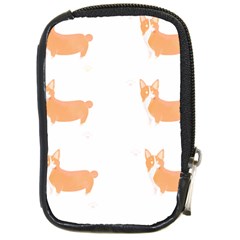 Corgi Dog T- Shirt Pembroke Welsh Corgi Dog Cute Pattern T- Shirt Compact Camera Leather Case by EnriqueJohnson