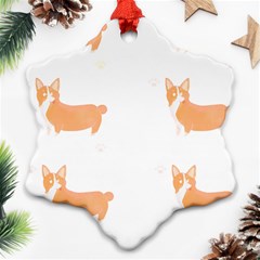 Corgi Dog T- Shirt Pembroke Welsh Corgi Dog Cute Pattern T- Shirt Snowflake Ornament (two Sides) by EnriqueJohnson